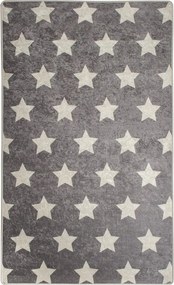Covor YILDIZ, 140x190 cm, forma dreptunghiulara, stofa catifelata, gri