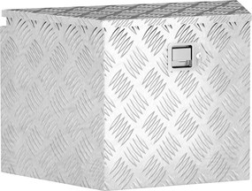 HOMCOM Cutie de scule pentru remorcă cutie de depozitare din aluminiu cu încuietoare formă trapezoidală 73,7 x 41 x 46 cm argintiu | Aosom Romania