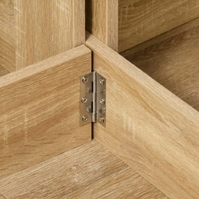 HOMCOM Masă Pliantă cu 2 Extensii Rabatabile, Masă Extensibilă cu Spațiu de Economisire, 104x76x73,7 cm, Lemn Natural | Aosom Romania