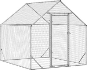 vidaXL Cușcă pentru pui Argintiu 200x170x177cm Oțel Galvanizat