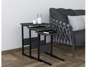 Set 3buc. măsuțe cafea Bameni (negru + antracit) . 1094333