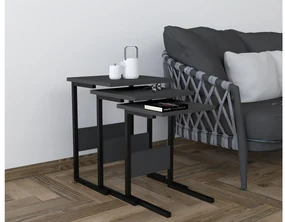Set 3buc. măsuțe cafea Bameni (negru + antracit). 1094333