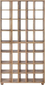 Etajeră din lemn de mango maro cu 7 rafturi, finisaj natural, 195 x 100 x 35 cm, „Domfront”