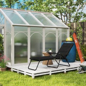 Outsunny Șezlong pliabil transat înclinat 6 poziții cu saltea + cotiere oțel poliester 153 x 58,5 x 89 cm negru | Aosom Romania