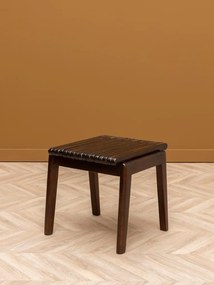 Scaun de dining pliabil din lemn de mango maro închis, cu spătar și șezut cu linii sculpturale, 80×50×91 cm, „Barista"
