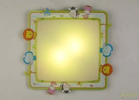 Aplica perete sau tavan camera copii cu imagini imprimate, Little Zoo 63116 DB