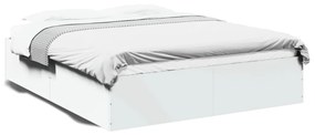 3281007 vidaXL Cadru de pat, alb, 150x200 cm, lemn prelucrat