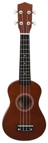 Set de ukulele soprano, pentru copii, cu husa, 21  , lemn inchis Maro inchis, 21