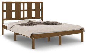 3105573 vidaXL Cadru de pat mic dublu, maro miere, 120x190 cm, lemn masiv