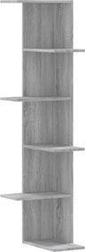 vidaXL Raft colțar perete gri sonoma 36,5x36,5x140cm lemn prelucrat