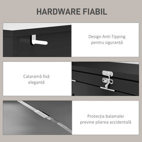 HOMCOM Birou Modern Pliabil cu Bibliotecă și Tablă, din Lemn și Metal, 98x51x153 cm, Negru | Aosom Romania