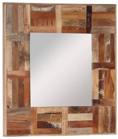 Oglinda de perete, 50x50 cm, lemn masiv reciclat 1, 50 x 50 cm