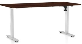 Masă înălțime reglabilă OfficeTech A, 160 x 80 cm, picioare albe, wenge