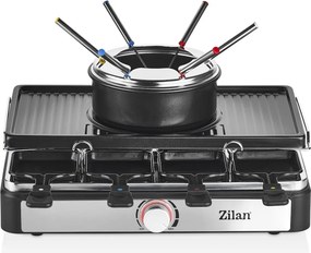 Gratar electric cu fondue Zilan ZLN8856, raclette, putere 1400 W, indicator luminos