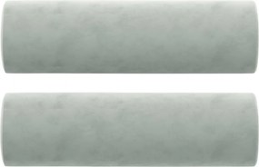 vidaXL Perne decorative, 2 buc., gri deschis, Ø15x50 cm, catifea