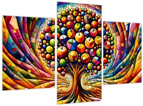 Tablou – Arbore colorat cu mere (90x60 cm)