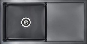 vidaXL Chiuvetă de bucătărie lucrată manual, negru, oțel inoxidabil