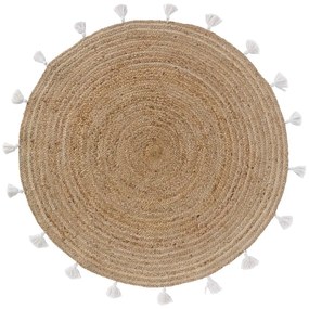 Covor alb-natural rotund ø 120 cm Shira – douceur d'intérieur