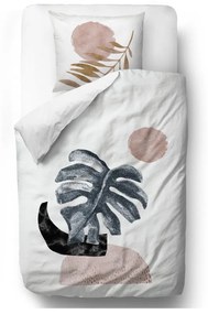 Lenjerie de pat din bumbac satinat Butter Kings Glossy Monstera, 200 x 200 cm