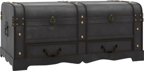 vidaXL Cufăr vintage mare, negru, lemn