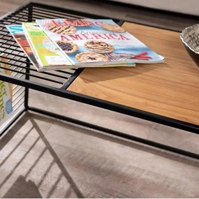 Masa de cafea Deco Homs,seria D-710,100 x 40 x 55cm, nuc/negru