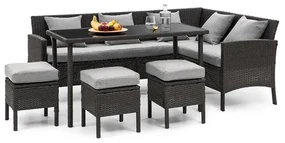 Titania Dining Lounge, set de grădină, negru / gri deschis