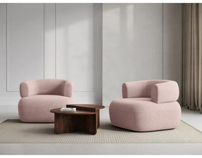 Fotoliu roz deschis cu tapițerie din stofă bouclé Jenny – Micadoni Home