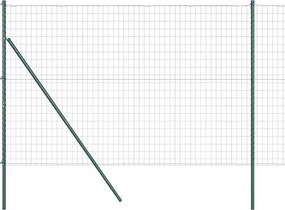 vidaXL Gard cu Stâlp Verde 1,6 x 10 m Oțel și PVC