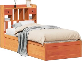 vidaXL Cadru pat fără saltea, maro ceruit, 75x190 cm, lemn masiv pin