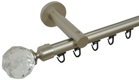 Galerie SIMPLA PRINDERE PERETE TEAVA PROFIL 19 MM -KULA CRISTAL- CROM MAT (Alege marime: 360 cm)