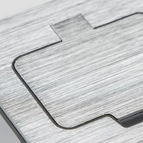 Priză dublă încastrabilă de podea de exterior Brilagi IP55 crom mat dreptunghiular