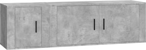vidaXL Set dulap TV, 2 piese, gri beton, lemn prelucrat