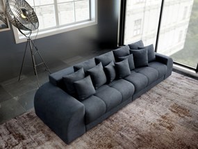 Canapea extensibilă dumonde cu 2 lăzi de depozitare si sezut confortabil din spuma high-density, Verona Enjoy Antracit 310x100 cm