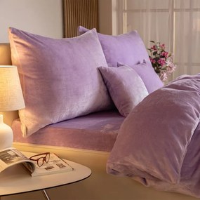decoDoma Lenjerie de pat din micropluş violet