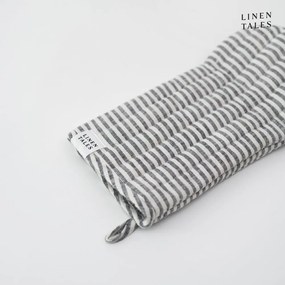 Mănușă de bucătărie din in Thin Black Stripes – Linen Tales