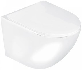 Toaletă Delos WH fără ramă, montată pe perete, cu capac cu închidere silențioasă