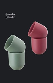 Set Cadou 4 Pahare Ceramica Novum Sarbatori (2 Pahare Rosii Mat 250ml, 2 Pahare Verzi Menta Mat 250ml)