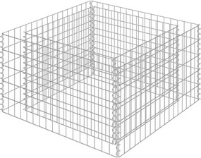 vidaXL Strat înălțat gabion, 90 x 90 x 50 cm, oțel galvanizat