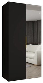 Dulap de haine 100 cm Mirabella 2 (Negru + Auriu). 1126398