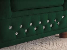 Colțar verde extensibil cu tapițerie din catifea (cu colț pe partea stângă/în formă de ”L”) York Blik – Ropez