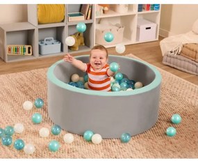 Piscină cu bile pentru copii B-Toys d. 89 cm gri/turcoaz