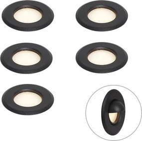 Sistem 12V negru 10m cu 5 spoturi de sol incl. LED IP44 - Voltaire Linsey