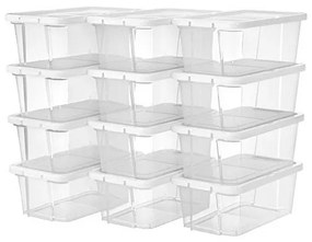 Set 12 cutii de depozitare pentru pantofi, Songmics, LSP12WT, Transparent