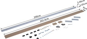 HOMCOM sina cu set de accesorii pentru usi glisante din lemn rustic | Aosom Romania