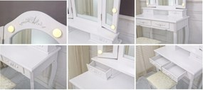 JAKS MASĂ DE TOALETĂ CU LED TL14 ALBĂ