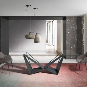 Masa dining design LUX Rectangular Black Steel 200x95cm