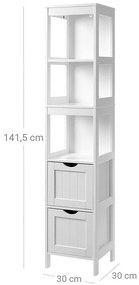 Dulap cu 3 rafturi și 2 sertare 30x30x141.5 cm