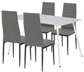 Renton 4+1 set de sufragerie gri-negru