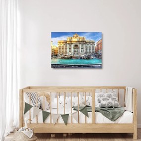 Tablou pe sticlă - Fântâna Trevi (70x50 cm)