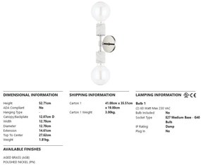 Aplica de perete design modern ASIME nichel lucios